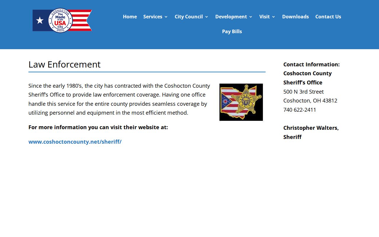 Coshocton County city law-enforcement record source page