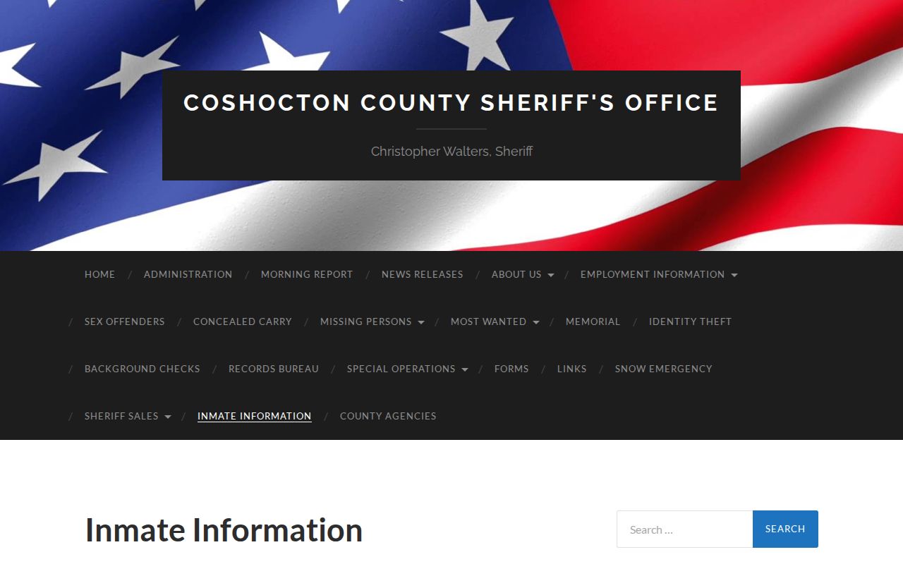 Coshocton County inmate information and jail roster access source